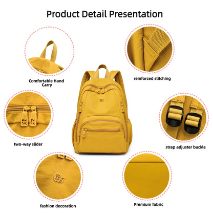 Nylon Backpack for Women – Multi-Pocket Water-Resistant Daypack