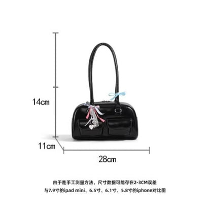 Bowling Bag Style Boston Tote – Trendy Women's Shoulder Handbag