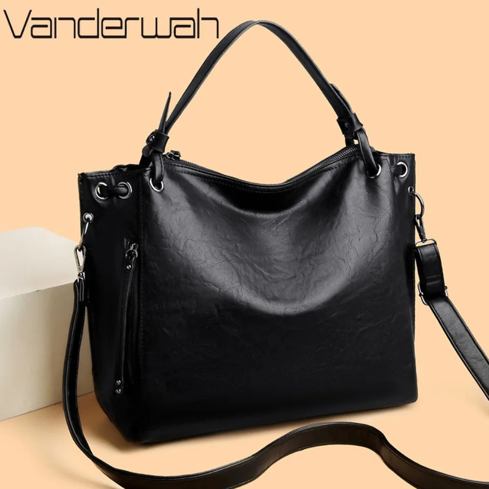 Large Leather Tote Handbag for Women – Shoulder & Crossbody Bag