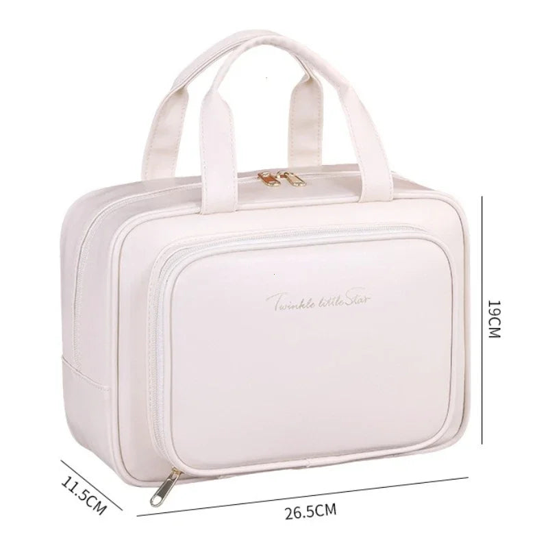 Pu Leather Cosmetic Bag Women Multifunctional Portable Storage Makeup Large Capacity Travel Toiletry