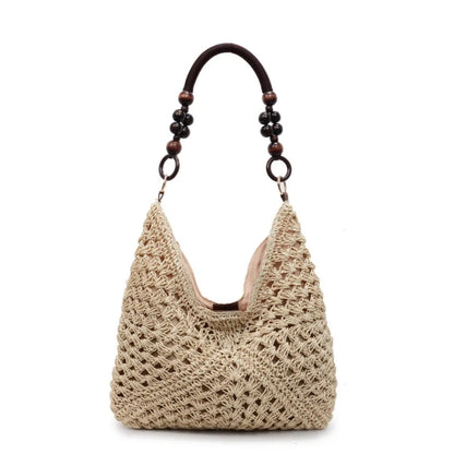 Bohemian Straw Woven Tote Bag – Large Capacity Beach Shoulder Bag