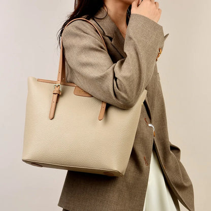 Soft Leather Tote Bag for Women – Large Work & Commute Shoulder Bag