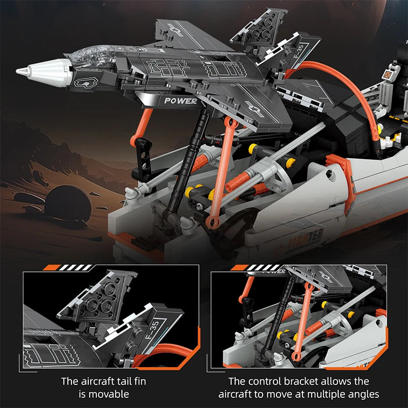 F-35 Fighter Jet Flight Simulator Building Blocks MOC 941pcs