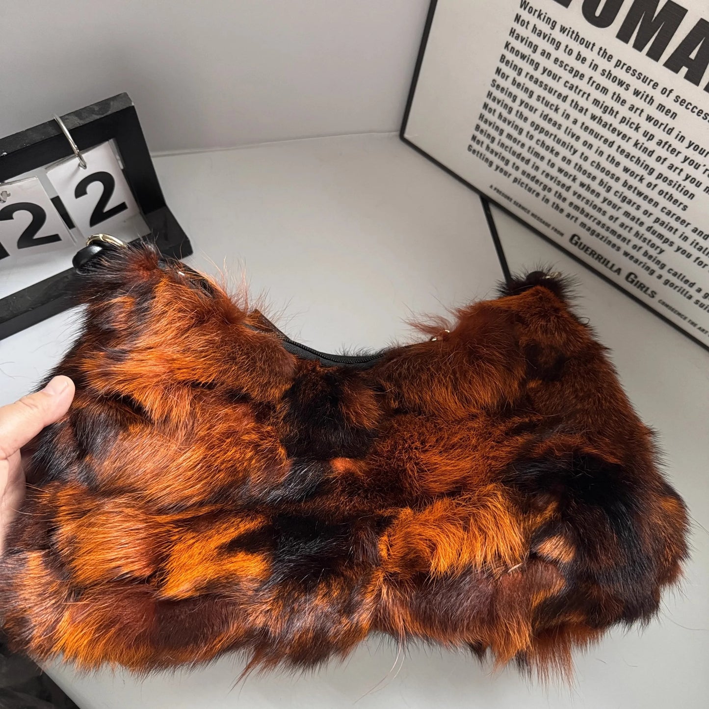 Real Fox Fur Woman Ladies Crossbody Bags Designer Luxury Handbags Women Handbag Shoulder Bag Fuzzy
