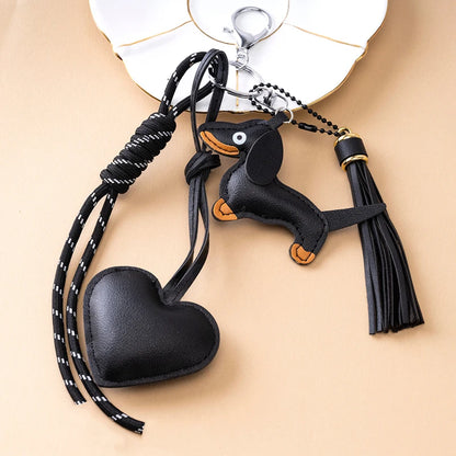 Dachshund Keychain Charm – Cute Dog Bag Pendant with Tassel