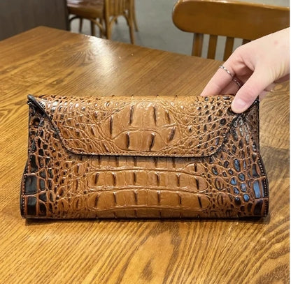 Crocodile Pattern Clutch Envelope Bag for Women