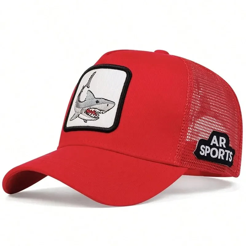 Animal Embroidery Trucker Cap – Mesh Baseball Hat for Men & Women