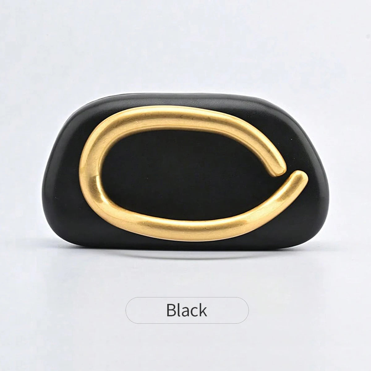 Luxury Oval Clutch Evening Bag with Gold Metal Closure – Women's Mini Handbag