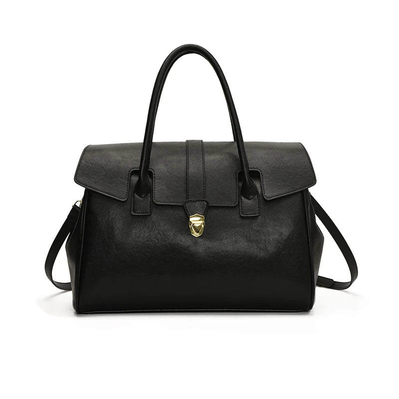 Boston Bag – Women's Luxury PU Leather Top-Handle Shoulder Bag