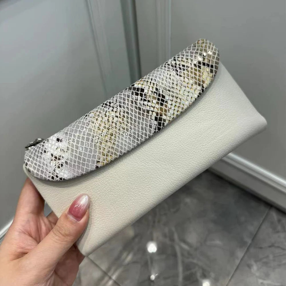 Python Pattern Genuine Leather Long Wallet for Women