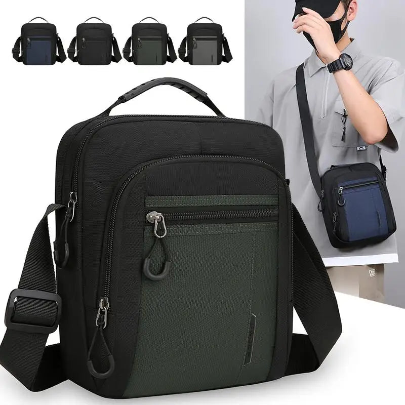 Men's Waterproof Shoulder Bag – Multi-Pocket Outdoor Crossbody