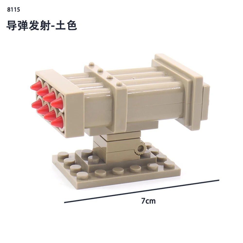 Military Anti-Aircraft Cannon MOC Building Blocks Model – WWII Artillery Brick Kit