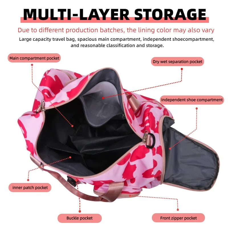 Leopard Print Weekend Gym Bag – Overnight Duffel