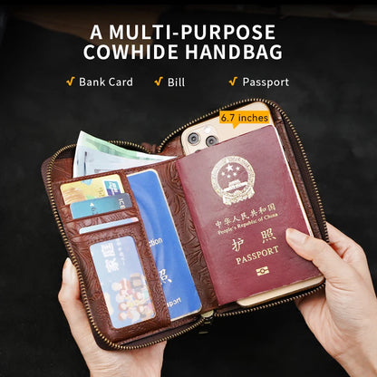 RFID Blocking Leather Passport Wallet & Card Holder