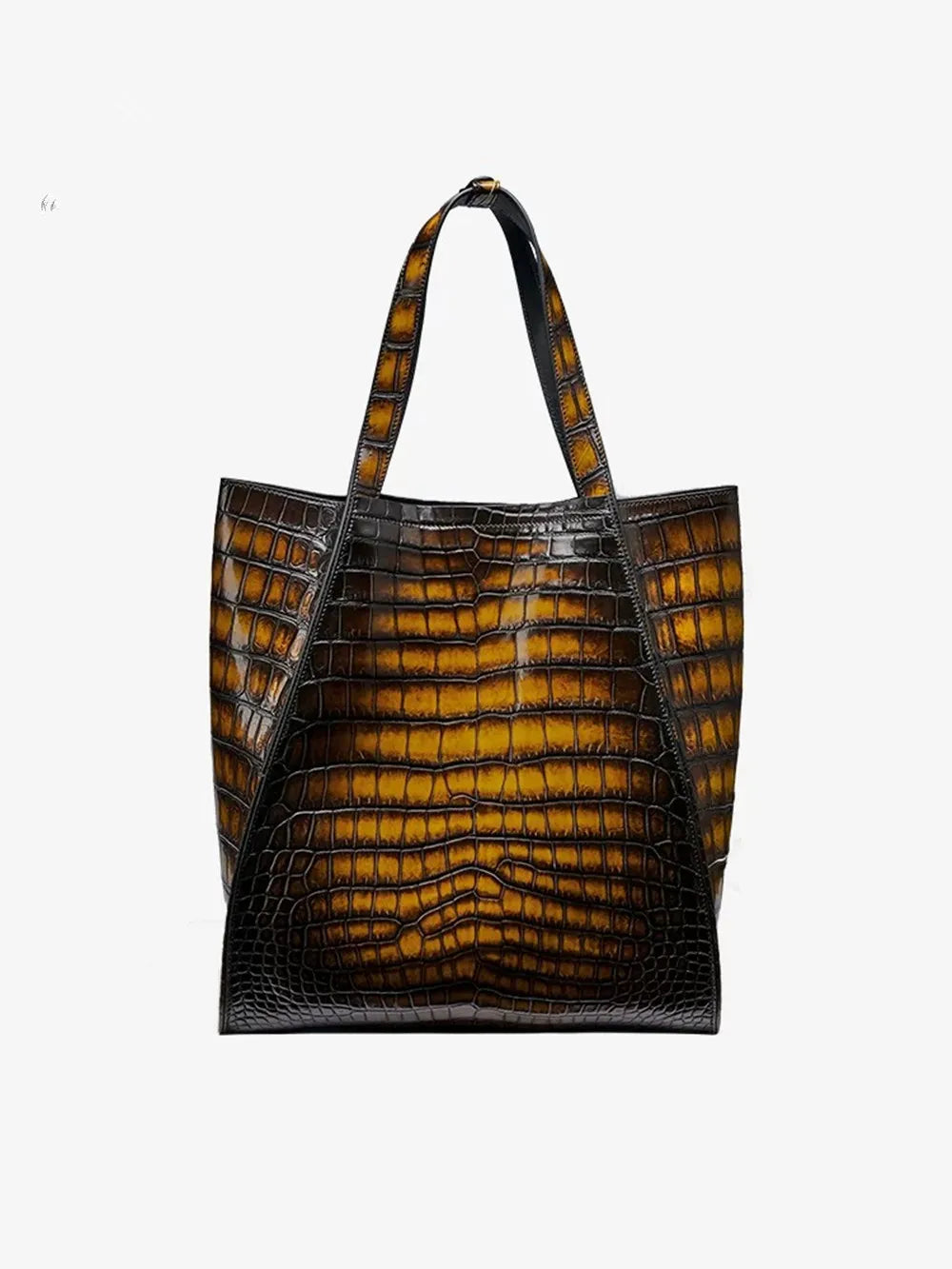 Crocodile Leather Tote Bag – Large Unisex Shoulder Handbag