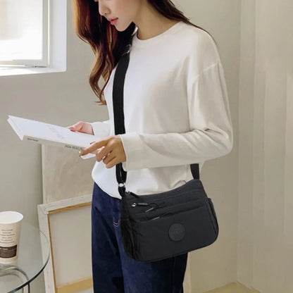 Women's Multi-Pocket Crossbody Shoulder Bag – Lightweight Nylon