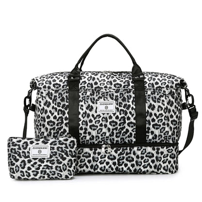 Travel Duffle Bag Set with Shoe Compartment & Cosmetic Pouch