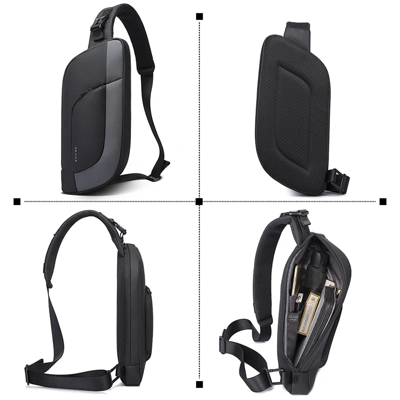 Bange Men's Waterproof Crossbody Sling Bag – Multifunctional Chest Messenger