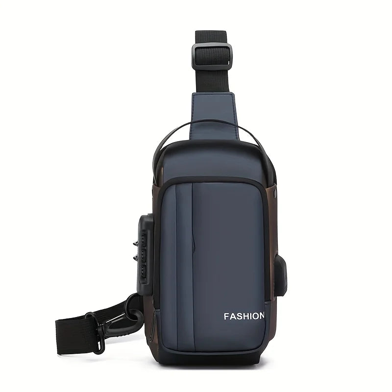 Men's Oxford Crossbody Sling Bag – Anti-Theft Chest Pack