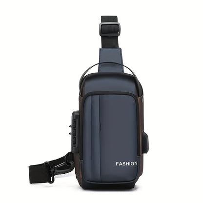 Men's Oxford Crossbody Sling Bag – Anti-Theft Chest Pack