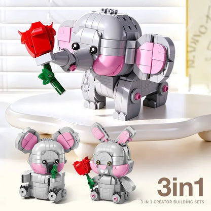 3-in-1 Animal Building Blocks Set – DIY Capybara, Panda, Penguin & More