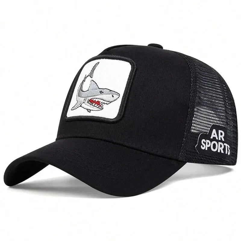 Animal Embroidery Trucker Cap – Mesh Baseball Hat for Men & Women