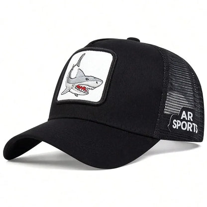 Animal Embroidery Trucker Cap – Mesh Baseball Hat for Men & Women