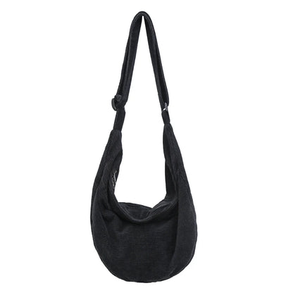 Corduroy Crossbody Shoulder Bag for Women – Large Capacity