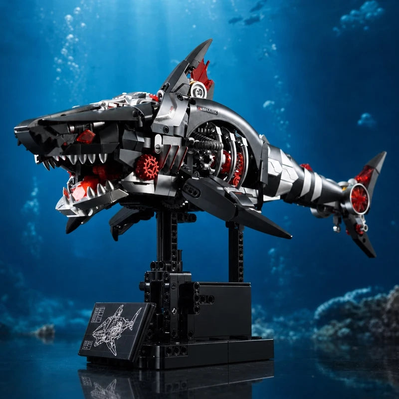 Mechanical Shark Building Blocks Set – MOC Technical Brick Model