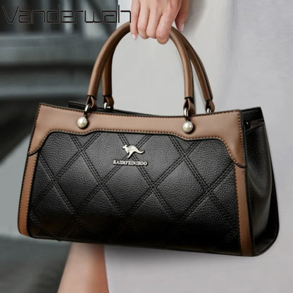 Luxury Leather Tote Bag for Women – Large Capacity Designer Handbag