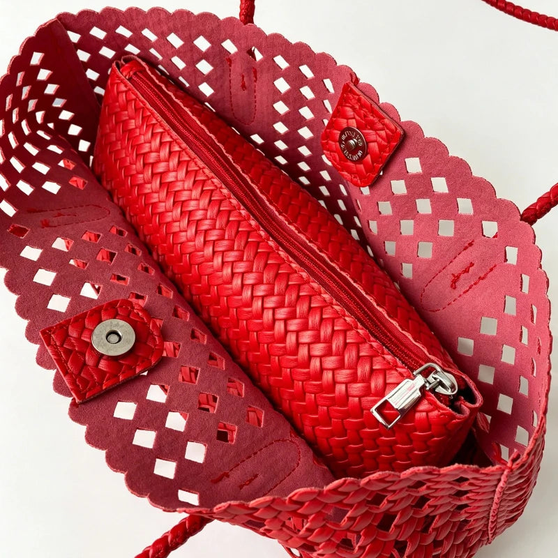 Hollow Woven Basket Shoulder Bag – Large Boho Vacation Tote