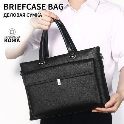Genuine Leather Men's Briefcase Bag – 13 Inch Laptop Messenger