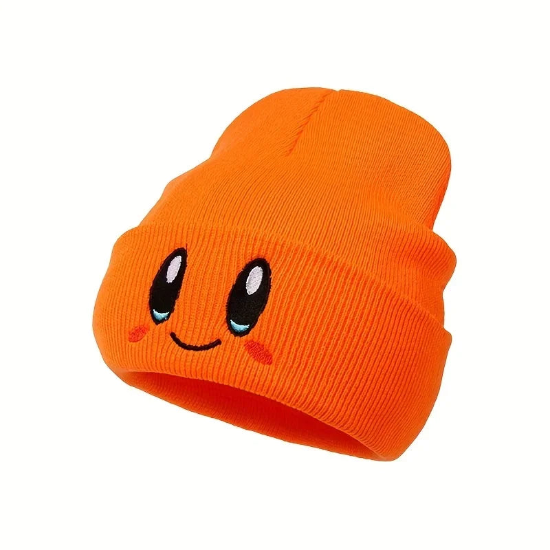 Unisex Cartoon Embroidered Big Eye Beanies Casual Hats Knitted Winter Warm Hat Hip Hop Skull Bonnet