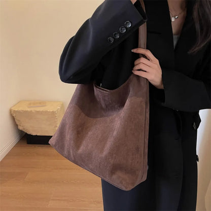 Soft Suede Hobo Shoulder Bag for Women – Large Luxury Handbag