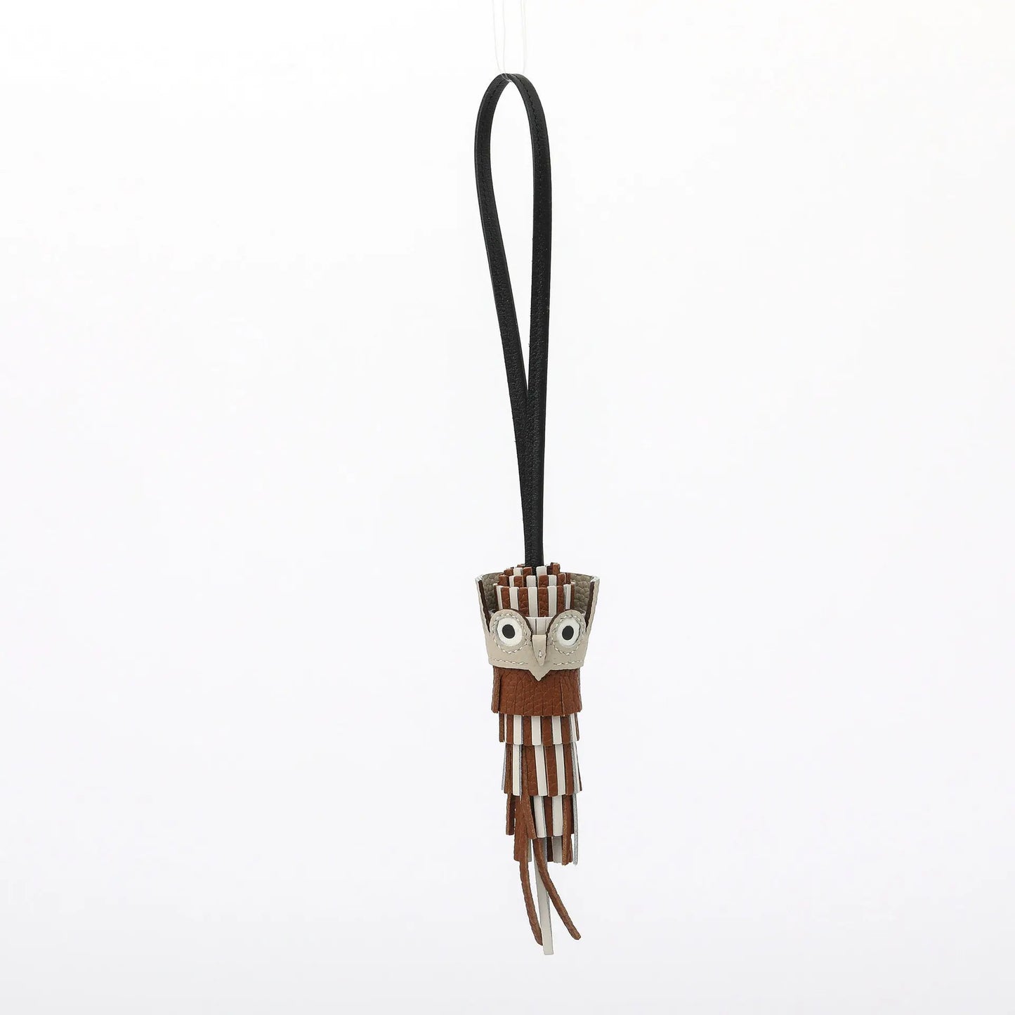 Handmade Leather Owl Bag Charm & Car Hanging Ornament