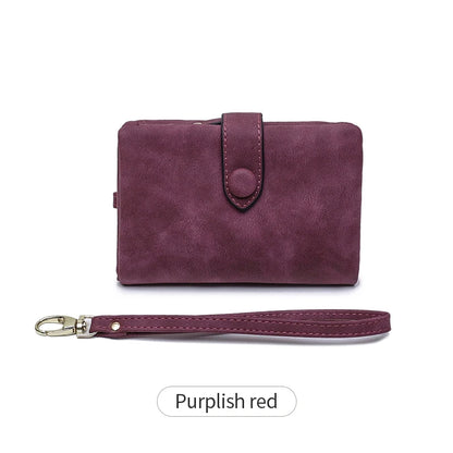 Frosted Tri-Fold Wallet for Women – Cute Multi-Card Slot Wristlet Purse