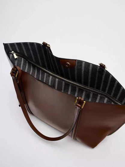 Large Capacity Luxury PU Leather Tote Bag for Women