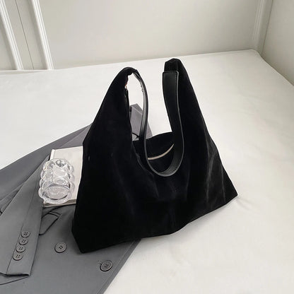 Women's Suede Hobo Shoulder Bag – Large Capacity Slouchy Handbag