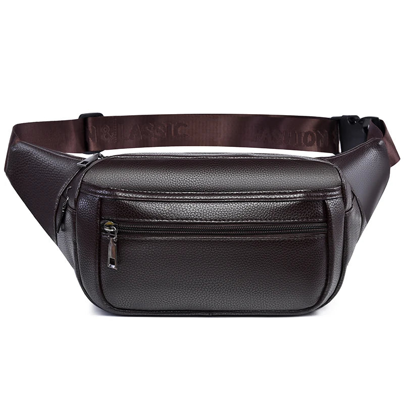 Men's Leather Fanny Pack Waist Bag – Retro Sling Chest Bum Bag