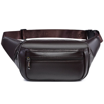 Men's Leather Fanny Pack Waist Bag – Retro Sling Chest Bum Bag