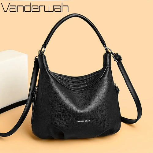 Leather Hobo Shoulder Bag for Women – Crossbody Handbag