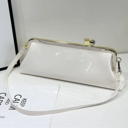 Style Hardware Clip Bag French Women S Pu Leather Single Shoulder Cross-Body Casual Handbag