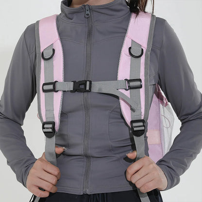Star Print Nylon School Backpack with Bungee Cord