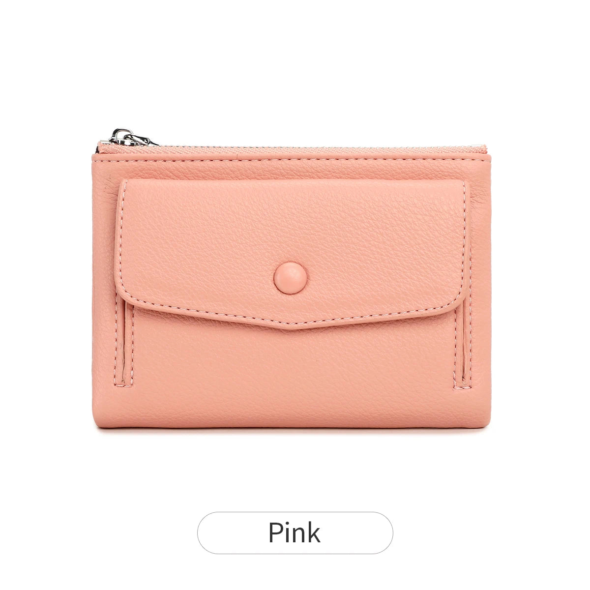 Women's Zip Coin Purse – Multi-Card Short Wallet with Buckle
