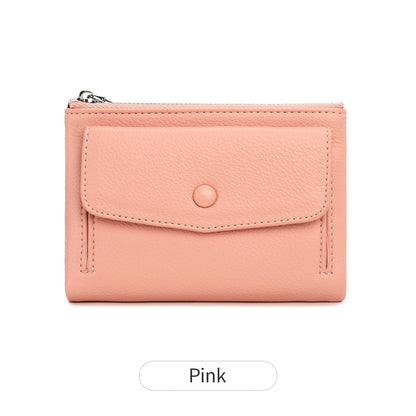 Women's Zip Coin Purse – Multi-Card Short Wallet with Buckle
