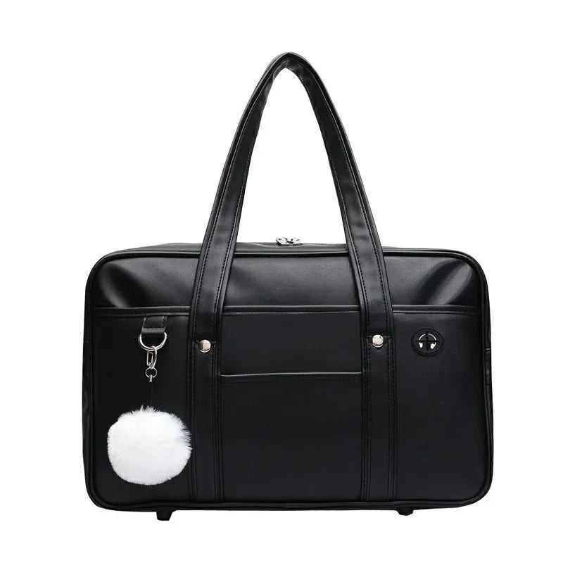 Japanese School Bag PU Leather Tote Handbag Anime Uniform Style