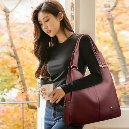 Leather Hobo Bag for Women – Large Top Handle Purse