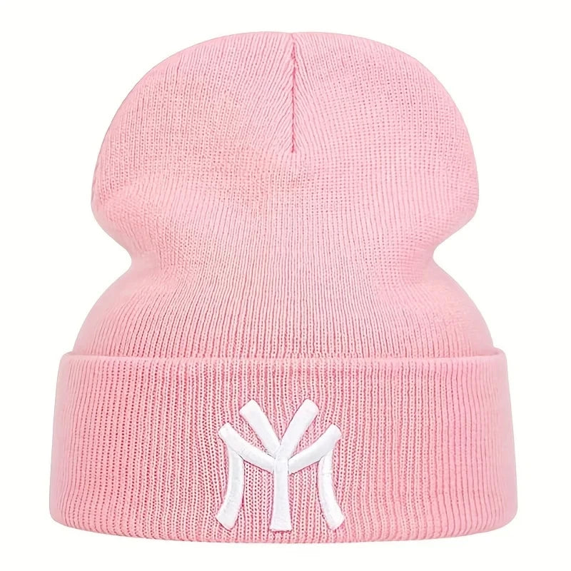 NY Embroidered Knit Beanie – Unisex Winter Hat