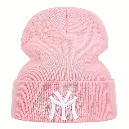 NY Embroidered Knit Beanie – Unisex Winter Hat