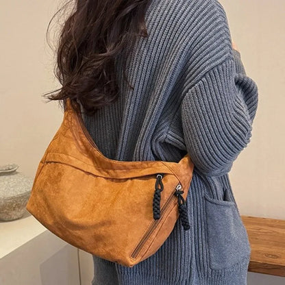 Retro Hobo Bag for Women – Large Capacity Soft Shoulder Handbag